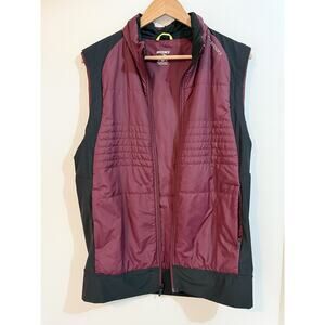 Brooks Running Vest sz L Women Run Happy Sports Jacket Purple Black Performance